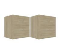 1/2x Bedside Cabinet Chipboard Nightstands Storage Unit Black/White vidaXL