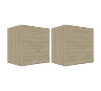 1/2x Bedside Cabinet Chipboard Nightstands Storage Unit Black/White vidaXL