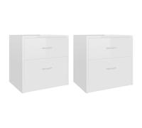 1/2x Bedside Cabinet Chipboard Nightstands Storage Unit Black/White vidaXL