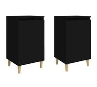 (black, 2 pcs) vidaXL 1/2x Bedside Cabinet Engineered Wood End Table Nightstand Multi Colours