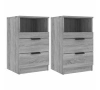 vidaXL Bedside Cabinets 2 pcs Concrete Grey Engineered Wood