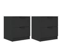 2x Bedside Cabinets Grey Sonoma Engineered Wood 45x39x50cm 2-Drawer Pair 2pc Set