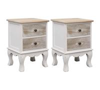 1/2x Bedside Cabinet Paulownia Wood Nightstand Table Bedside Drawer vidaXL