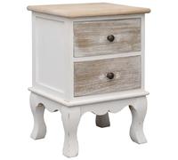 1/2x Bedside Cabinet Paulownia Wood Nightstand Table Bedside Drawer vidaXL