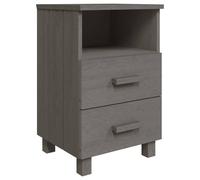 Bedside Cabinet HAMAR Dark Grey 40x35x62 cm Solid Wood Pine