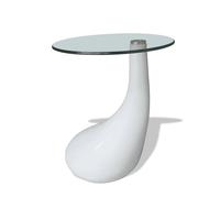 1/2x Coffee Table with Round Glass Top Accent Side Table Multi Colours vidaXL
