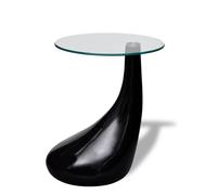 1/2x Coffee Table with Round Glass Top Accent Side Table Multi Colours vidaXL