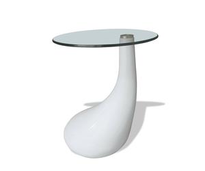 1/2x Coffee Table with Round Glass Top Accent Side Table Multi Colours vidaXL