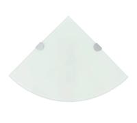 vidaXL Corner Shelves 2 pcs with Chrome Supports Glass White 35x35 cm UK NEW
