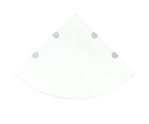 1/2x Corner Shelf with Chrome Supports Glass Multi Colours Multi Sizes vidaXL