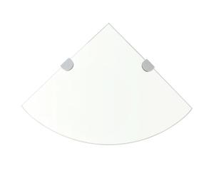 1/2x Corner Shelf with Chrome Supports Glass Multi Colours Multi Sizes vidaXL