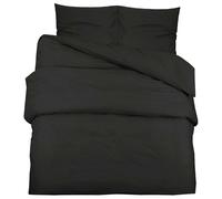 vidaXL Duvet Cover Set Black 140x200 cm Cotton