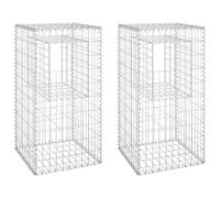 1/2x Gabion Basket Post Patio Planter Gabion Post Rails Multi Sizes vidaXL