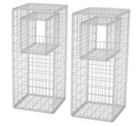 1/2x Gabion Basket Posts Steel Garden Stone 50x50x120 cm/160 cm vidaXL