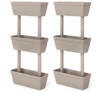 1/2x Garden Planter Flower Box Terrace Planter Pot Anthracite/Taupe vidaXL