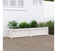 1/2x Garden Planter Flower Pot Plant Box White Solid Wood Pine vidaXL