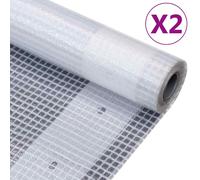 1/2x Leno Tarpaulin White Ground Sheet Cloth Cover Tarp Multi Sizes vidaXL