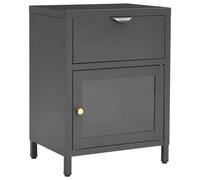 1/2x Nightstand Steel and Glass Bedside Storage Cabinet Multi Colours vidaXL