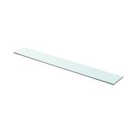vidaXL Shelf Panel, Transparent Glass Display, Modern Home and Shop Wall Decor, Easy-to-Clean Surface, Strong Tempered Glass - 90x12 cm