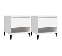 1/2x Side Table White Engineered Wood Sofa Couch End Coffee Lamp Table vidaXL