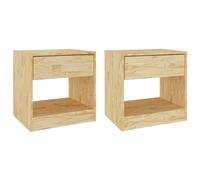 vidaXL Bedside Cabinets 2 pcs White 40x31x40 cm Solid Pinewood