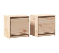 vidaXL Bedside Cabinets 2 pcs 40x30.5x40 cm Solid Pinewood, Brown