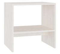 Nightstand Solid Pinewood White 40x30.5x40 cm Rustic Minimalist Bedside Drawers