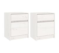 1/2x Solid Pinewood Bedside Cabinet Wooden Bedside Table Multi Colours vidaXL