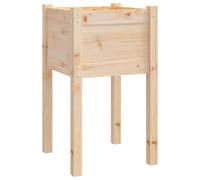 1/2x Solid Pinewood Garden Planter Flower Box Planter Pot Brown/White vidaXL