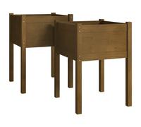 1/2x Solid Pinewood Garden Planter Flower Box Planter Pot Multi Colours vidaXL