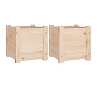 1/2x Solid Pinewood Garden Planter Outdoor Flower Box Pot Patio Planter vidaXL