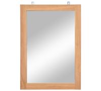 1/2x Solid Teak Wall Mirrors Bathroom Bedroom Makeup Hall Mirror Set vidaXL