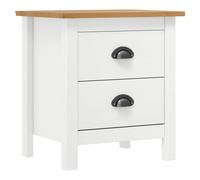 vidaXL Bedside Cabinet Hill Range White 46x35x49.5 cm Pine Wood best neu