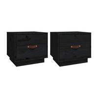 1/2x Solid Wood Pine Bedside Cabinet End Accent Table Multi Colours vidaXL