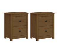 1/2x Solid Wood Pine Bedside Cabinet Nightstand End Table Multi Colours vidaXL