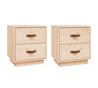 1/2x Solid Wood Pine Bedside Cabinet Nightstand End Table Multi Colours vidaXL