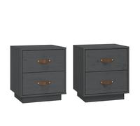 1/2x Solid Wood Pine Bedside Cabinet Nightstand End Table Multi Colours vidaXL