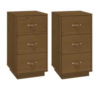 1/2x Solid Wood Pine Bedside Cabinet Nightstand End Table Multi Colours vidaXL