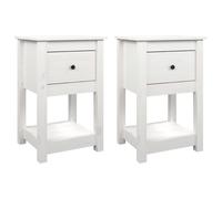1/2x Solid Wood Pine Bedside Cabinet Nightstand End Table Multi Colours vidaXL