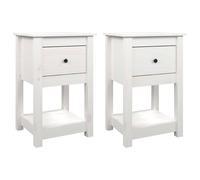 1/2x Solid Wood Pine Bedside Cabinet Nightstand End Table Multi Colours vidaXL