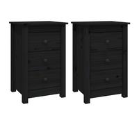 1/2x Solid Wood Pine Bedside Cabinet Side Table Cabinet Multi Colours vidaXL