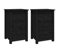 1/2x Solid Wood Pine Bedside Cabinet Side Table Cabinet Multi Colours vidaXL