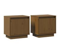 1/2x Solid Wood Pine Bedside Cabinet Side Table Furniture Multi Colours vidaXL