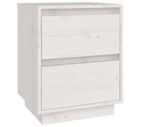 vidaXL Bedside Cabinet White 40x35x50 cm Solid Wood Pine UK NEW