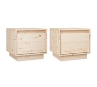 1/2x Solid Wood Pine Bedside Cabinet Table Nightstand Multi Colours vidaXL