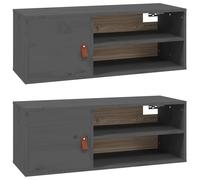 1/2x Solid Wood Pine Wall Cabinet Floating Rack Wall Unit Multi Colours vidaXL