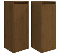 Vidaxl Wall Cabinets 2 Pcs White 30X30X80 Cm Solid Wood Pine, White