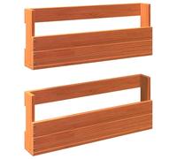 vidaXL Wall-mounted Shoe Racks Shoe Shelf 2 pcs Wax Brown Solid Wood Pine