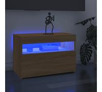 vidaXL 2x TV Cabinets with LED Lights White Hifi Stands Living Room Furniture