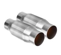 1/2x Universal 3 Inch 76mm Car Catalytic Converter Exhaust System 400 Cells High Flow Euro 1 Stainless Weld-On(2x 3 inch 400 Cells)